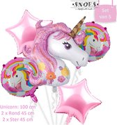 Eenhoorn * Set van 5 * 100 cm Unicorn * Ballonnen pakket * Magical * Snoes * Eenhoorn Feest * Unicorn Verjaardag