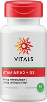 Vitals Vitamine K2 90 mcg met Vitamine D3 25 mcg  Voedingssupplementen - 60 vegicaps