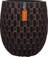Vaas elegant hoog Wave 18x21 bruin