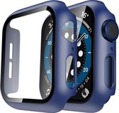 Geschikt voor Apple Watch 4/5/6 44 mm Hoesje en Screen protector in 1 - Blauw - iWatch 4/5/6 360 graden - 44 mm