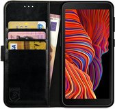Rosso Element Book Case Wallet Hoesje Geschikt voor Samsung Galaxy Xcover 5 | Portemonnee | 3 Pasjes | Magneetsluiting | Stand Functie | Zwart