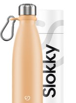 Slokky - Pastel Orange Thermosfles & Karabijnhaak - 500ml