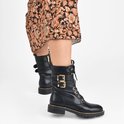 PS Poelman Dames - DUNGABALL PU Imitatieleren Biker Veter Laarzen Boots met  Gouden | bol.com