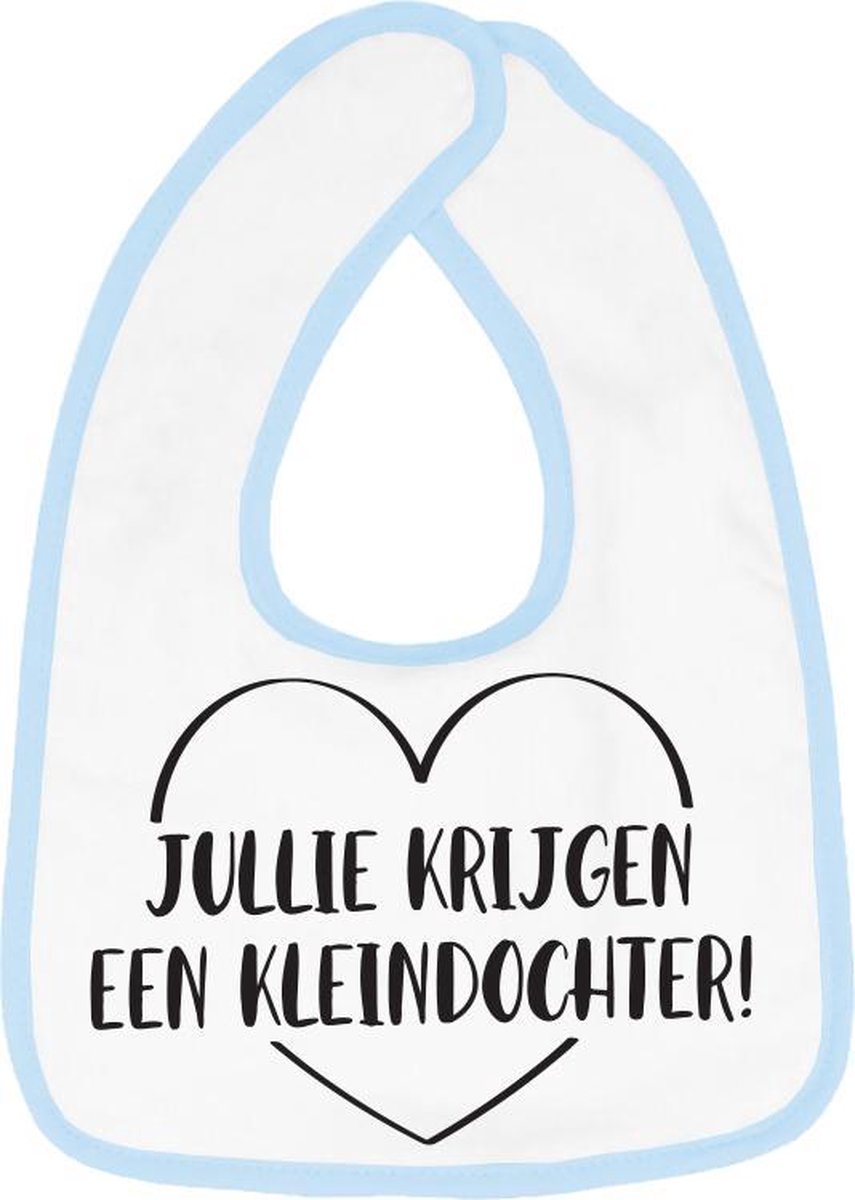 Goedkoopste Hospitrix Slabbetje met Tekst Jullie Krijgen een Kleindochter! Blauw - Cadeau Zwangerschap - Baby Kwijldoek - Kwijllap - Morslap - Bavette