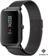 Milanees Smartwatch bandje - Geschikt voor  Xiaomi Amazfit Bip Milanese band - zwart - Strap-it Horlogeband / Polsband / Armband