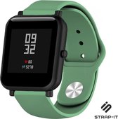 Siliconen Smartwatch bandje - Geschikt voor  Xiaomi Amazfit Bip sport band - legergroen - Strap-it Horlogeband / Polsband / Armband