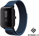 Milanees Smartwatch bandje - Geschikt voor  Xiaomi Amazfit Bip Milanese band - blauw - Strap-it Horlogeband / Polsband / Armband