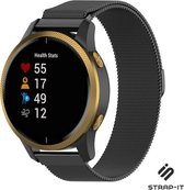 Milanees Smartwatch bandje - Geschikt voor  Garmin Vivomove HR Milanese band - zwart - Strap-it Horlogeband / Polsband / Armband