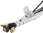 Kabelslang - 10 Meter - 25mm Breed - Wit - Met Rijgtool - Kabel Management Organizer Slang - Makkelijk Op Maat Te Knippen