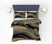 Refined Bedding Dekbedovertrek Marble Black Gold Lits-Jumeaux 240 x 200/220