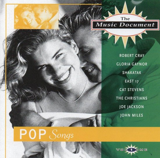 Albumcover met een stel dat elkaar omhelst, met de tekst 'The Music Document' en 'POP Songs'.