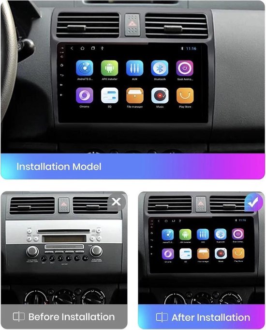 CarPlay Suzuki Swift 2005-2010 Android 10 Système de navigation et  multimédia... | bol.com