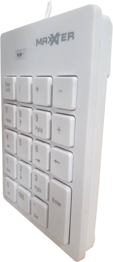 Smederij terugvallen Sprong Numeriek USB Toetsenbord - 19 toetsen - MaxXter - Wit of Zwart | bol.com