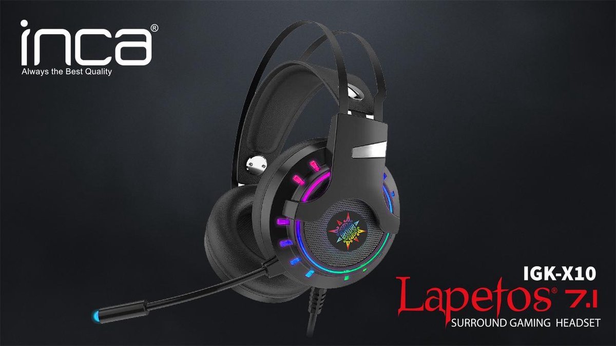 INCA IGK-TX12 Lapetos Series Gamıng Headset 7.1 Surround RGB Led Functional  Control... | bol.com