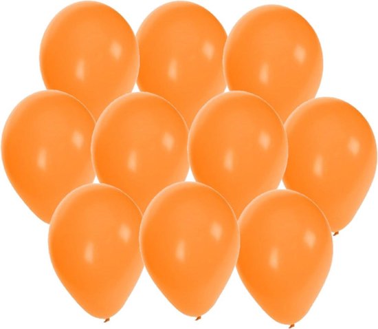 Bellatio Decorations ballonnen - 30 stuks - oranje - 27 cm - helium of lucht - verjaardag / versiering / Koningsdag