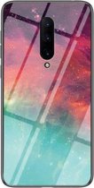 Voor OnePlus 7 Pro Sterrenhemel Geschilderd Gehard Glas TPU Schokbestendig Beschermhoes (Kleur Sterrenhemel)