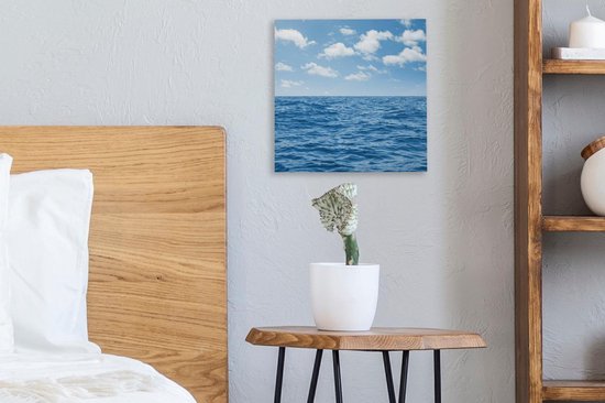Peintures sur toile Mer - Nuages - Blauw - 20x20 cm - Décoration murale