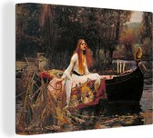 Canvas schilderij 160x120 cm - Wanddecoratie The lady of shalott - schilderij van John William Waterhouse - Muurdecoratie woonkamer - Slaapkamer decoratie - Kamer accessoires - Schilderijen