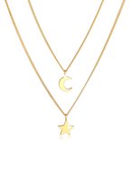Elli Dames Halsketting Layer Stern Mond Astro 2-lagig Trend 925 Silber