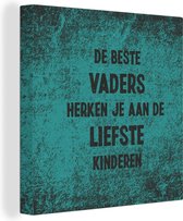 Toile Peinture Cadeau Papa - Vaderdag - Citation - 20x20 cm - Décoration murale