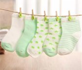 5 paires de chaussettes Bébé New né - ensemble chaussettes bébé - 0-6 mois - chaussettes bébé vertes - pack multiple