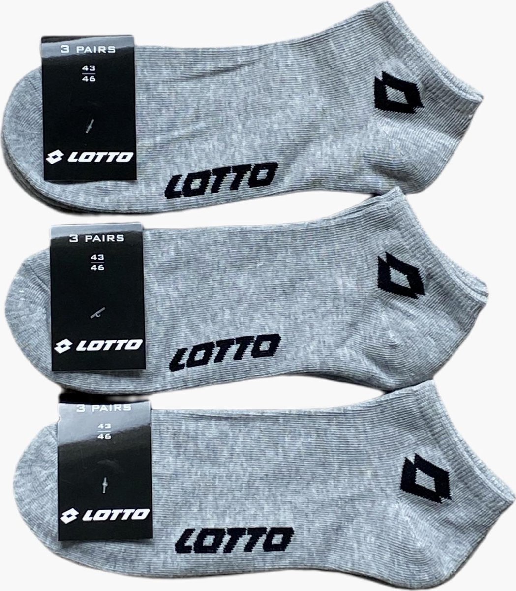 18 paar Grijze LOTTO Sneakersokken Unisex Maat 39-42
