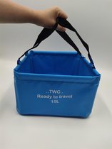 TWC Opvouwbare bak - blauw 15L - wasbak - emmer - camping - afwasteil