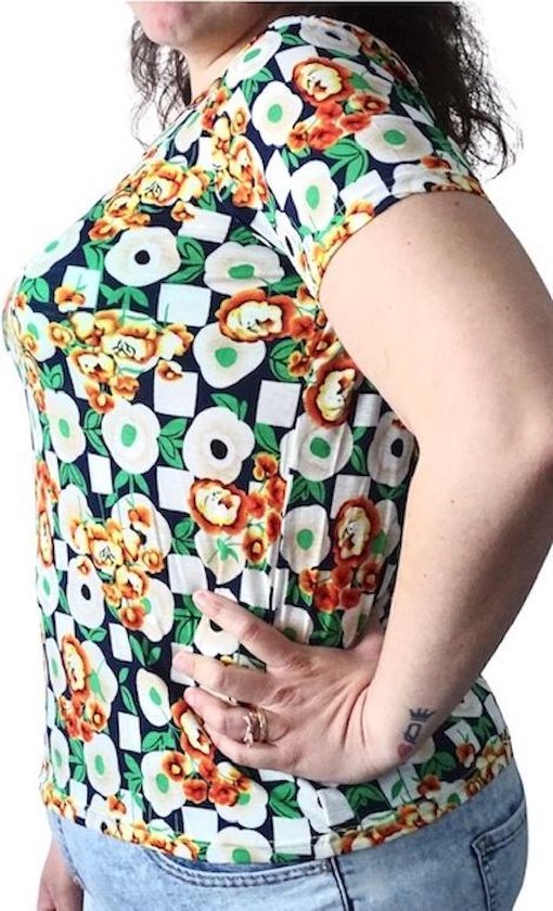 Chemisier femme - manches courtes - été - motif fleuri - Taille XL