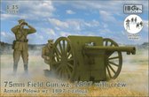 1:35 IBG Models 35059 75mm Field Gun wz. 1897 with Crew (5 Figures) Plastic Modelbouwpakket