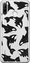 Huawei P30 Lite hoesje - Orka - Siliconen - Soft Case Telefoonhoesje - Print - Transparant