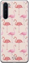 OnePlus Nord hoesje - Flamingo - OnePlus Nord case - Soft Case Telefoonhoesje - Roze