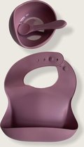 Siliconen baby servies set Blush