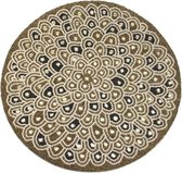 3x Placemat met kralen goudkleurig/zwart/wit Ø36cm