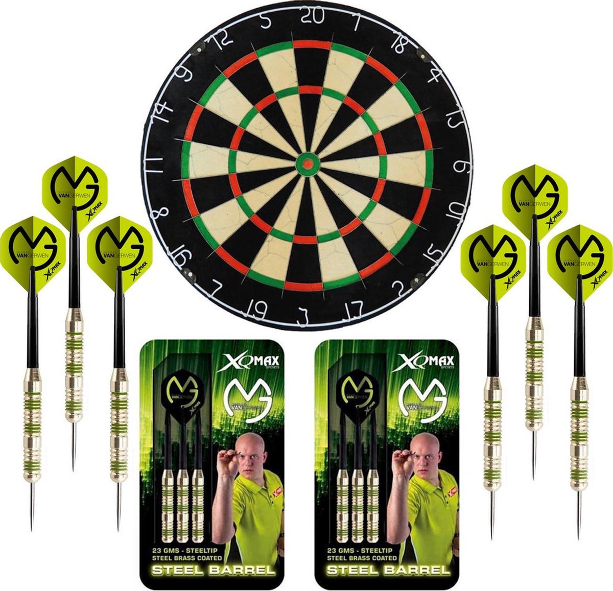 Darts Set Michael van Gerwen Octane set - dartbord - 2 sets - dartpijlen - dart shafts - dart flights - Plain A-Merk Darts Set dartbord