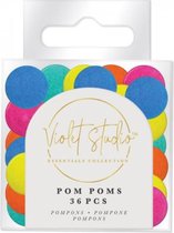 Violet Studio - Pom Pom Pack - Brights - 36pcs