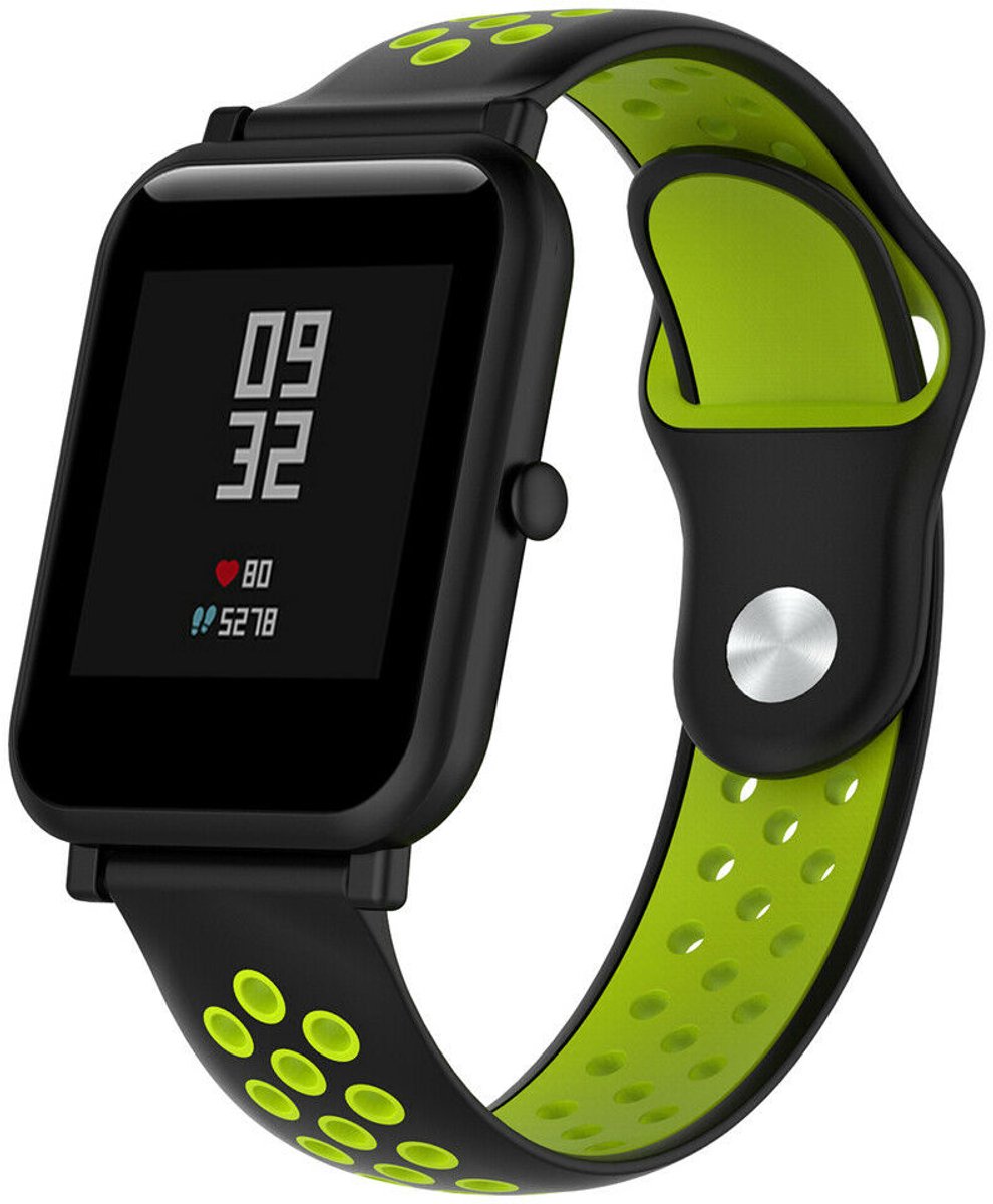 Geschikt voor Xiaomi Amazfit Bip sport band - zwart/geel - 42mm