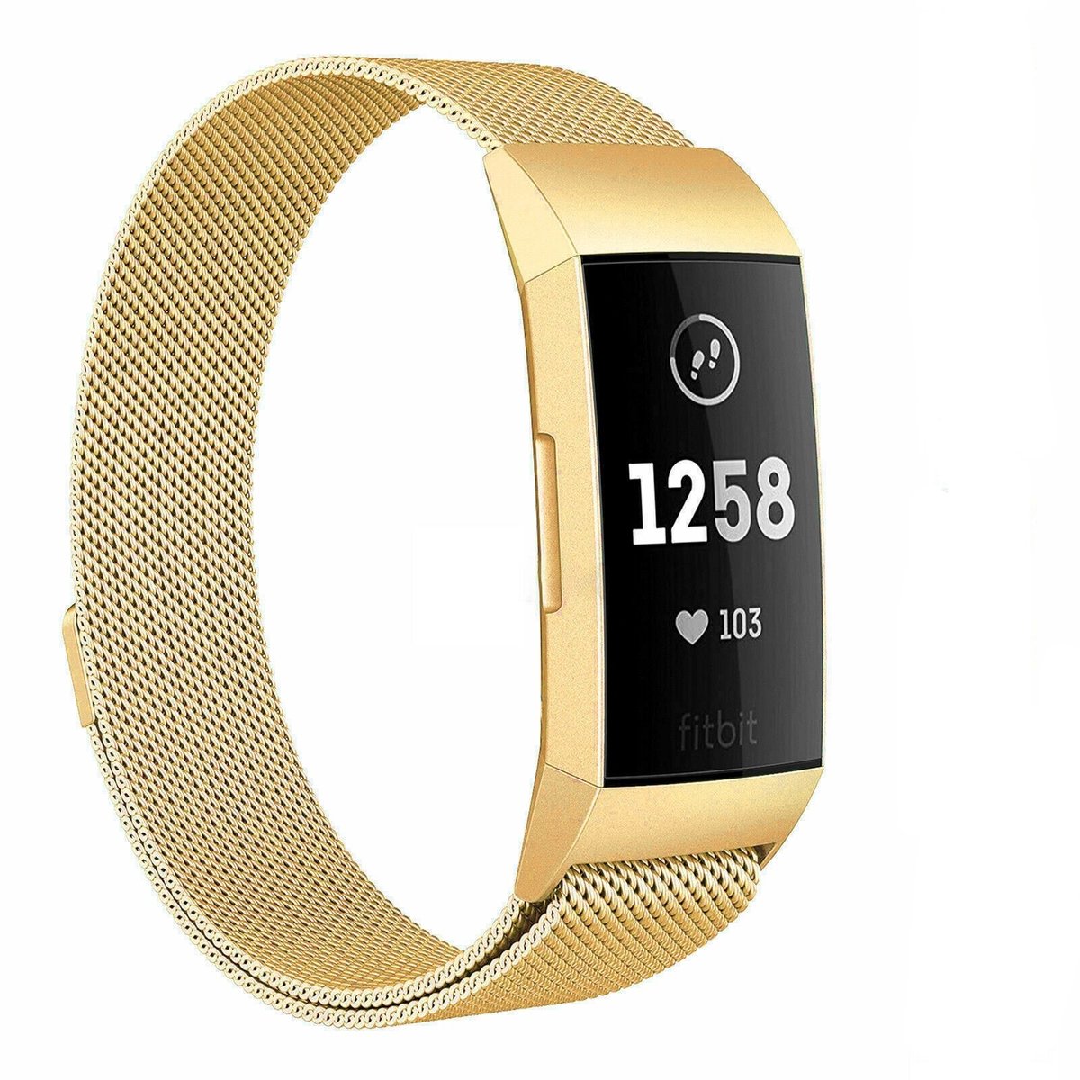 Geschikt voor Fitbit Charge 4 Milanese band - goud - Small