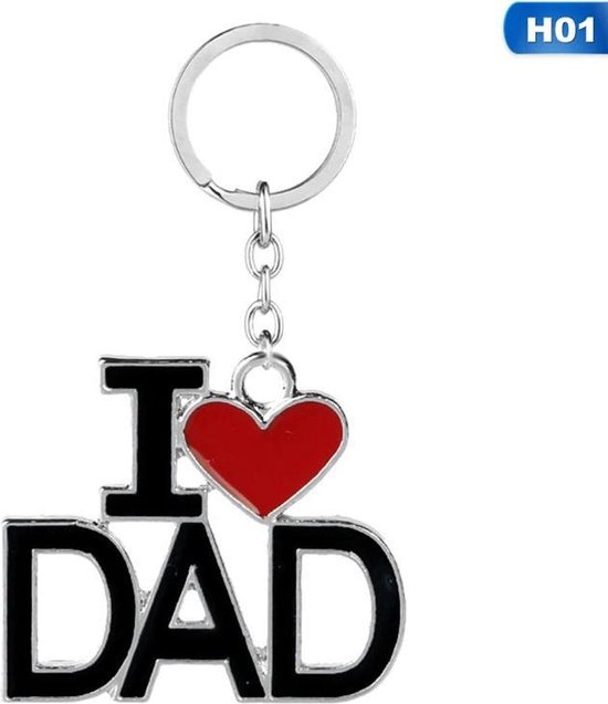 I Love Dad - Sleutelhanger - Key Ring - Papa Vader Cadeau - Cadeau voor Man