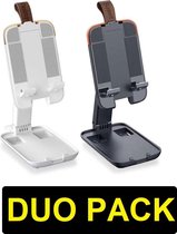 2-PACK Bureau Houder voor Telefoon / Tablet / Smartphone / GSM - Zwart + Wit