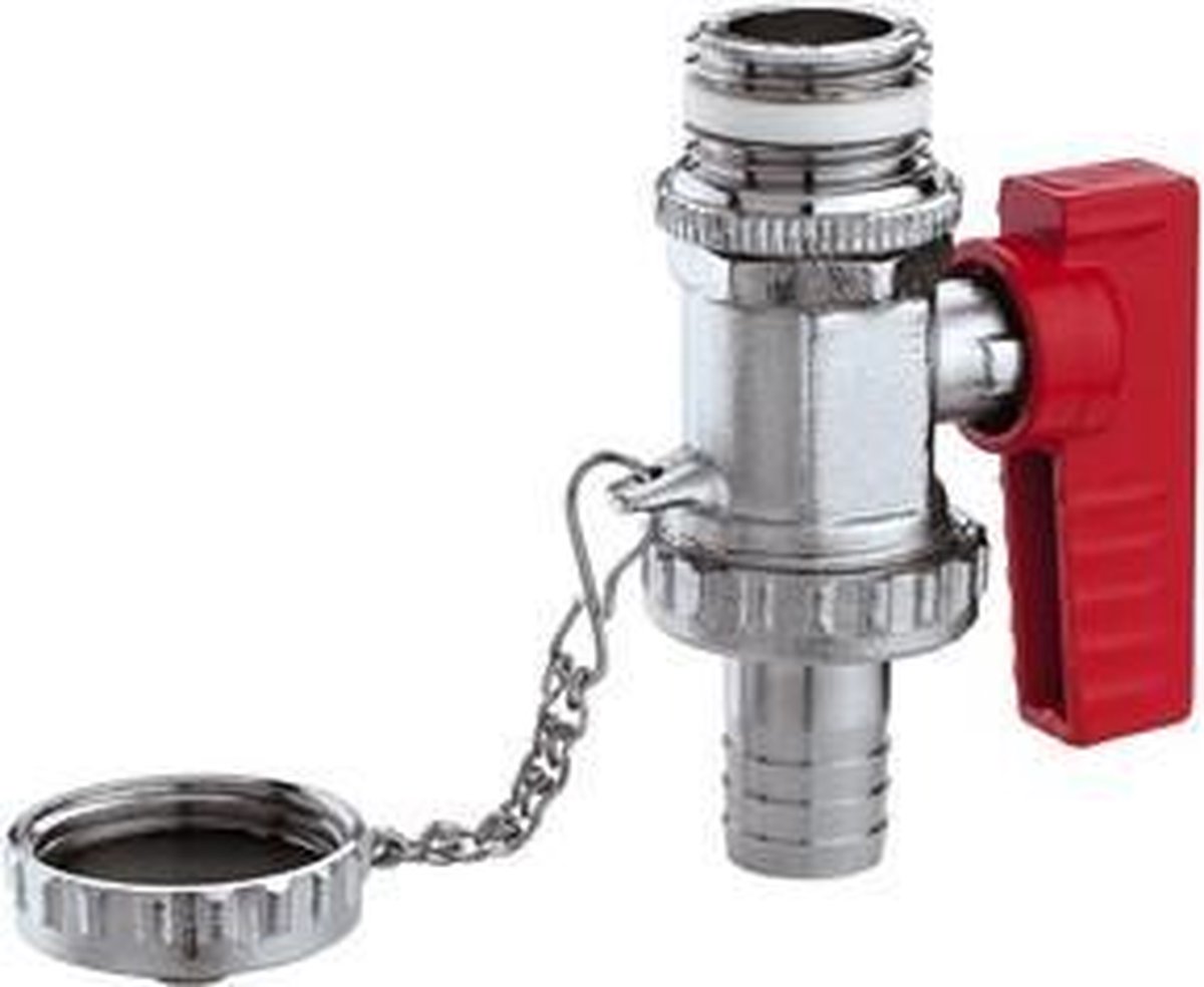Caleffi vul- en aftapkraan 1/2 messing verchroomd