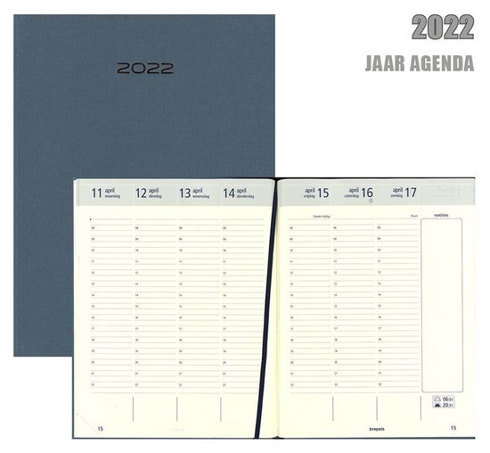 Agenda 2022 - Brepols - Optivision - Nature - A4 - Blauw - 7 d/ 2 p - 21 x  27 cm | bol.com
