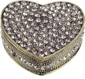 Doosje hart met strass ant. goudkl. 5x4,3x1,8cm