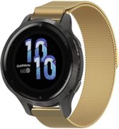 Milanees Smartwatch bandje - Geschikt voor  Garmin Venu 2s Milanese band - 40mm - goud - Strap-it Horlogeband / Polsband / Armband