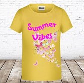 Meisjes T-shirt vlinders -s&C-122/128-t-shirts meisjes