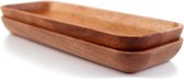 Khaya - twee houten sushibordjes + gratis eetstokjes - duurzaam hout