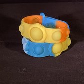 Fidget Toys - Popit - Pop it - Dimpl - simple dimple - armband - bracelet - polsband - geel/oranje/blauw