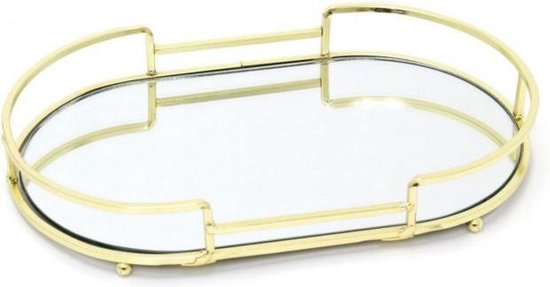 Mirror Tray Glamour Goud – Metalen spiegel dienblad – L32 X B18 X H4,5 CM |  bol.com