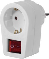 Hama Stekkeradapter met 2-Polige Schakelaar Wit/Rood