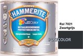 Hammerite Metaallak Lak - 2 in 1 ( primer en eindlaag ) - metaal - RAL 7021 Zwartgrijs-  1 l zijdeglans