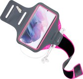 Mobiparts Comfort Fit Sport Armband Samsung Galaxy S21 Neon Roze